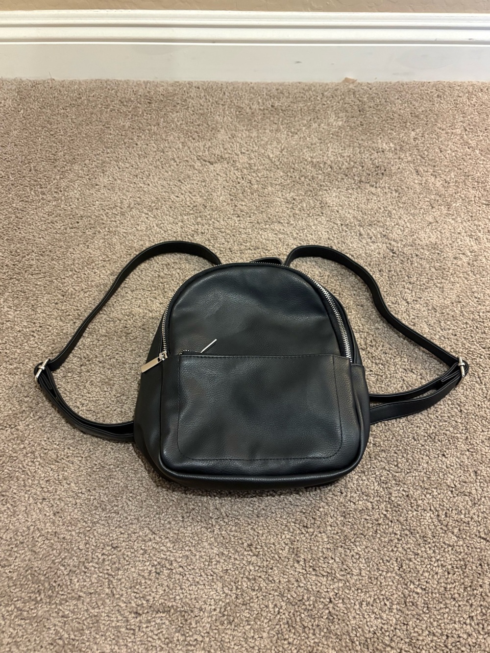 Wild Fable Classic Black Leatherette Mini Backpack - Womens